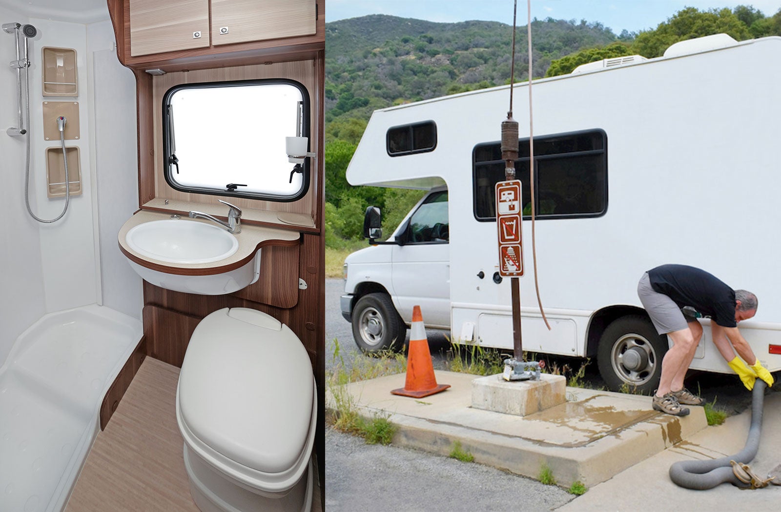 Portable RV/camper toilet and holding tank setup in Hutchinson, Minnesota
